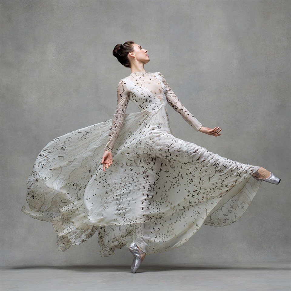 Ken Browar &amp; Deborah Ory, Tiler Peck (in black & white Valentino)
Dye sublimation print on aluminum, 48 x 48 in.
Principal, New York City Ballet, dress by Valentino