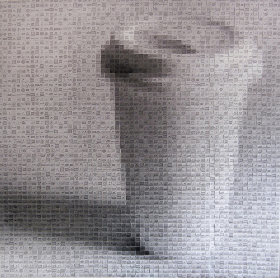 Pamela Stretton, Flat White
Digital inkjet fragments & foam on board, 48 x 48 in.