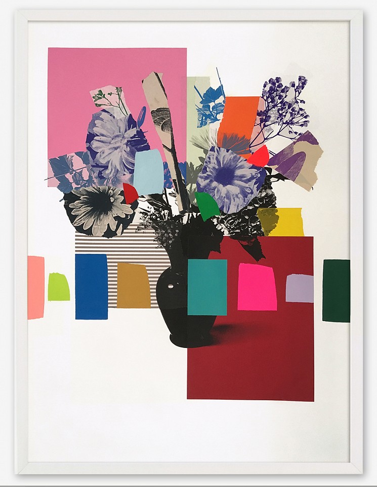 Emily Filler, Paper Bouquet (Black and Red Vase)
Silkscreen, collage & gouache on paper, 30 x 22 in.