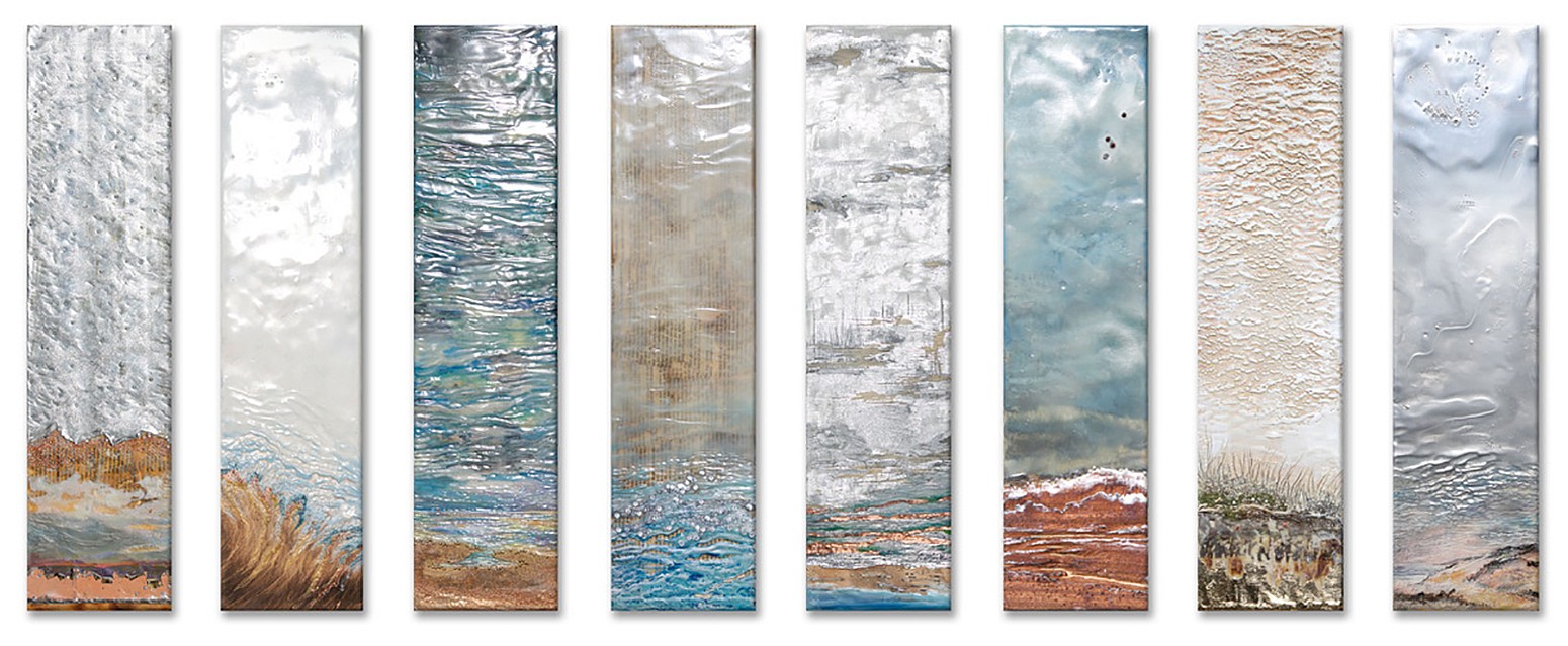 Robin  Luciano Beaty, Lacuna No. 4
Encaustic & mixed media on panel, 24 x 62 in.