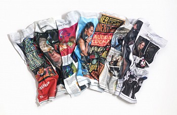 Paul Rousso - NY Times Mashup #4 (Sold) 50 x 85 x 9 in.