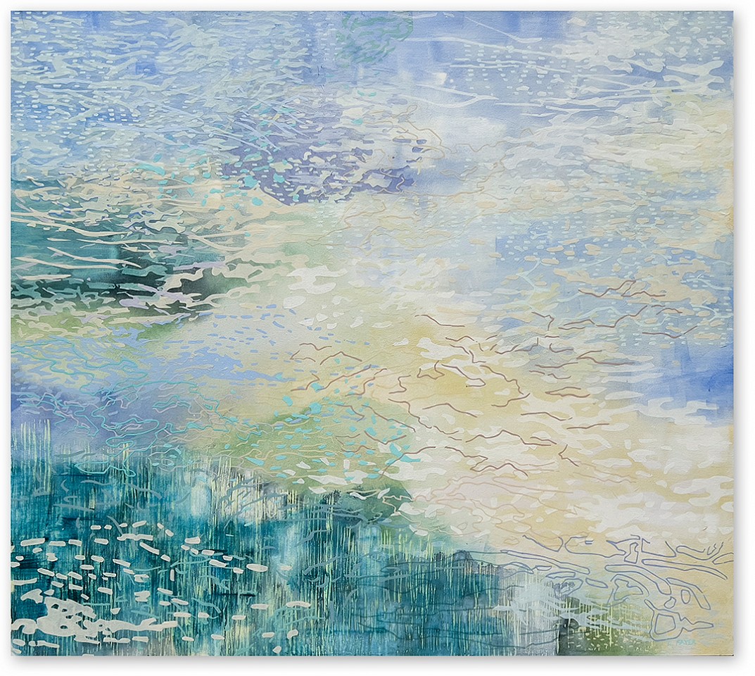 Laura Fayer, The Speech of Clouds
Acrylic & Japanese paper on canvas, 48 x 54 in.