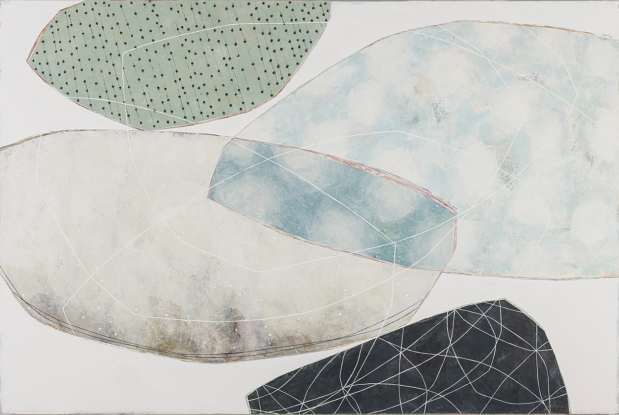 Karine Leger, Floating Snow II
Mixed media on canvas, 40 x 60 in.