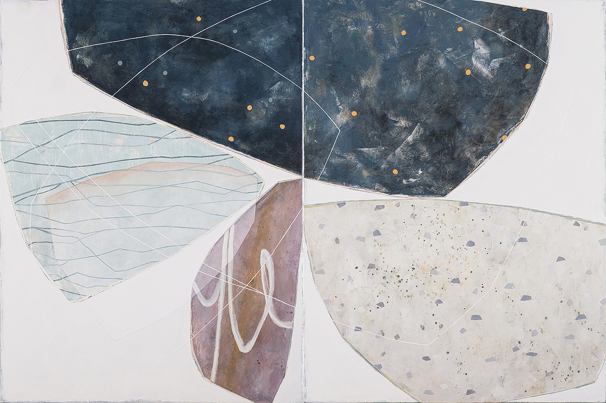 Karine Leger, River Path II (diptych)
Mixed media on canvas, 48 x 72 in.
