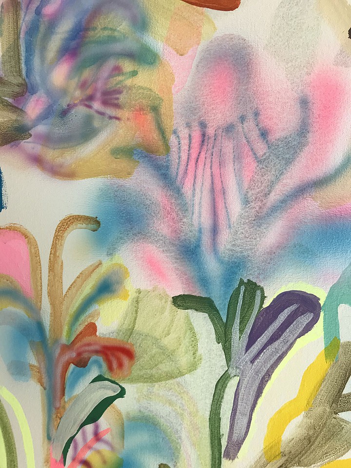 Sarah Giannobile, London Garden
Acrylic and aerosol on canvas, 52 x 40 in.