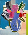 Emily Filler, Small Bouquet (pink flowers)
Mixed media on canvas