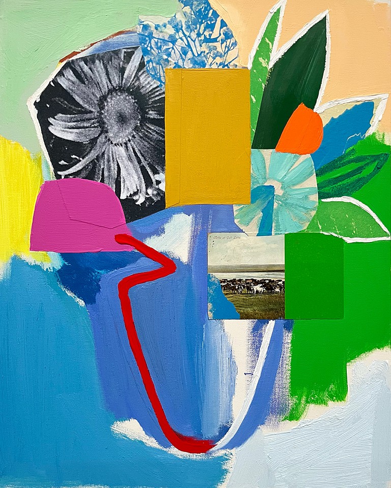 Emily Filler, Small Bouquet (red + blue vase)
Mixed media on canvas, 20 x 16 in.