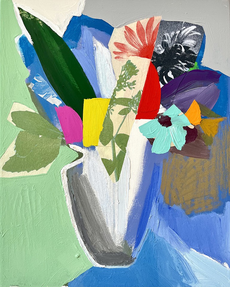 Emily Filler, Small Bouquet (turquoise flower)
Mixed media on canvas, 20 x 16 in.