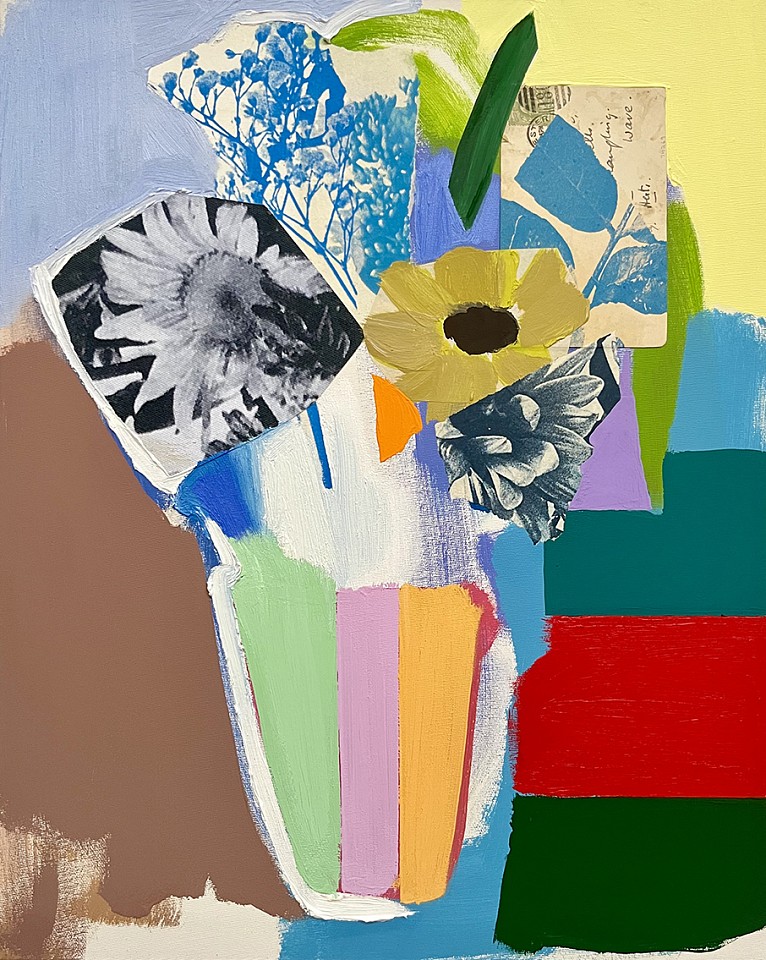 Emily Filler, Small Bouquet (sorbet vase)
Mixed media on canvas, 20 x 16 in.