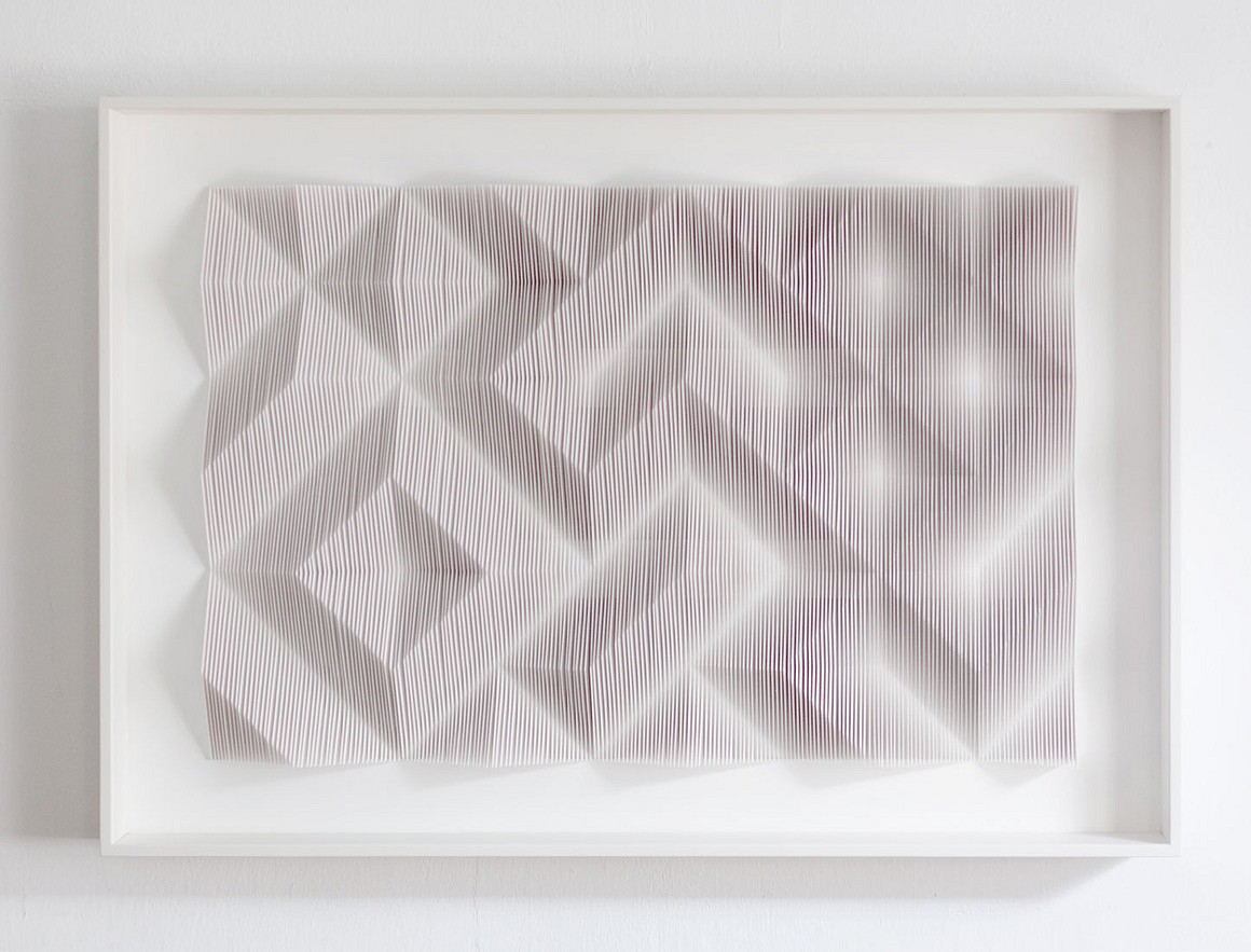 Anna Kruhelska, In Between 2
Hand-folded archival paper, 28 x 40", (art may be oriented horizontally or vertically) Framed with non-reflective glass