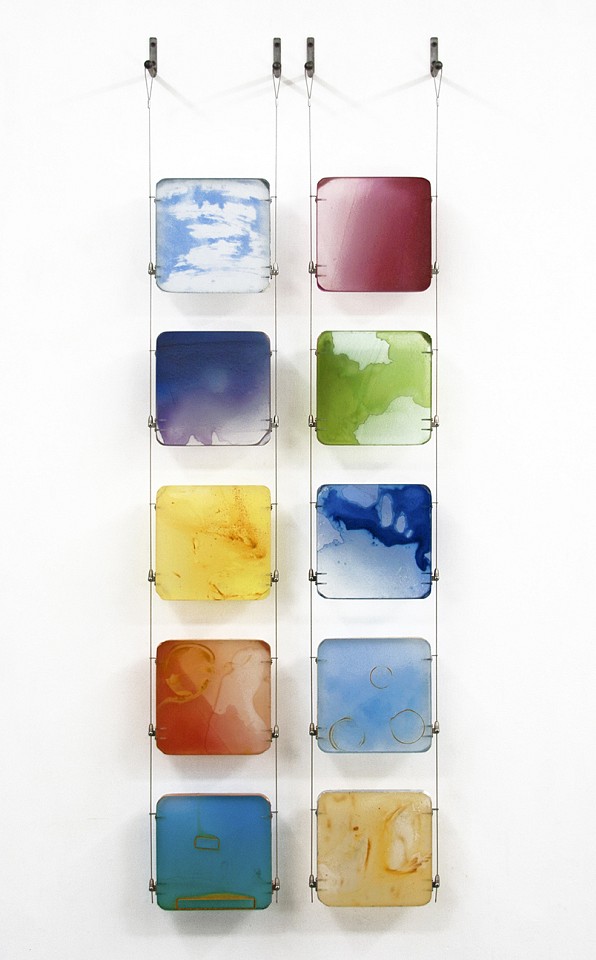 Carrie McGee, Between Two Waters
Oxidized metal, acrylic & metal leaf on acrylic panel, 58 x 19 x 4 in.