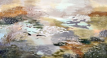 Laura Fayer - Monarch Moon (Sold) 50 x 92 in.