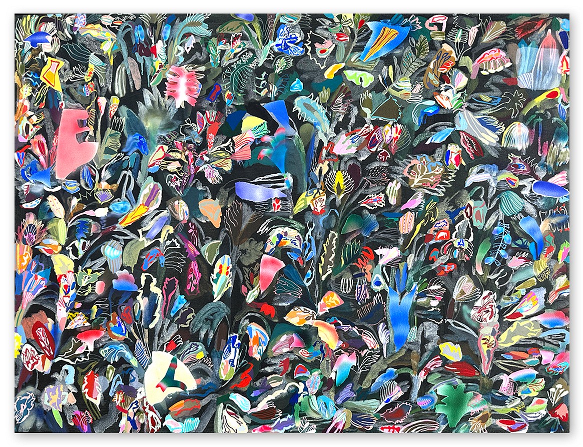 Sarah Giannobile, Evening Primrose
Acrylic and aerosol on canvas, 36 x 48 in.
