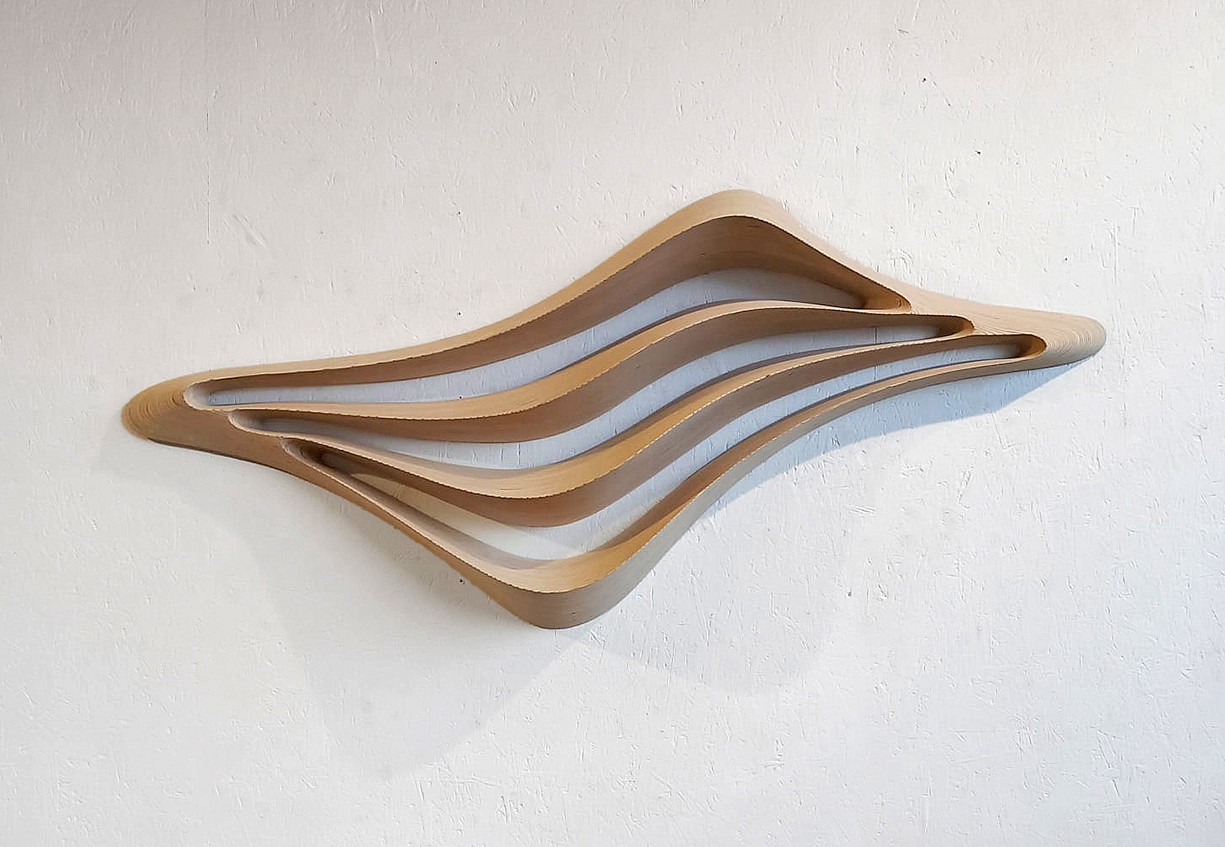 Daniel Mirchev, All in Between
Layered plywood, 31 1/2 x 71 x 7 in.