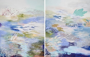 Work:&nbsp;Birch Breeze (diptych) 62 x 96 in.